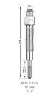 SET OF 4 NGK GLOW PLUGS TO SUIT NISSAN NAVARA D21 D22 TD25 TD27 DIESEL 2.5L 2.7L I4