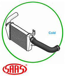 SAAS COLD SIDE INTERCOOLER HOSE TO SUIT MITSUBISHI CHALLENGER PB PC 4D56T TURBO DIESEL 2.5L I4 INTERCOOLER TO LOWER INTAKE PIPE