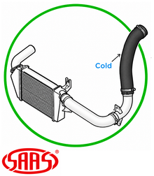 SAAS COLD SIDE INTERCOOLER HOSE TO SUIT MITSUBISHI TRITON ML MN 4D56T 2.5L I4 INTERCOOLER TO THROTTLE BODY EXCEPT RWD 100KW