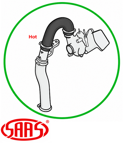 SAAS HOT SIDE INTERCOOLER HOSE TO SUIT MITSUBISHI PAJERO NS NT NW NX 4M41T TURBO DIESEL 3.2L I4