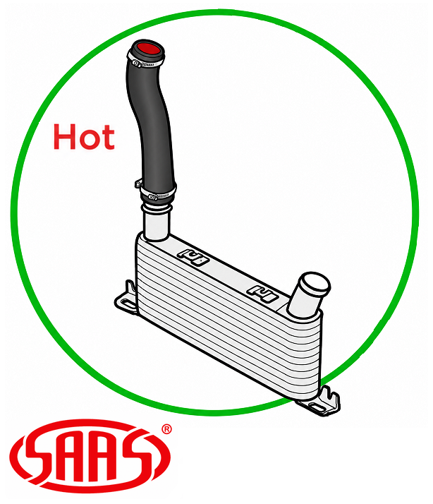 SAAS HOT SIDE INTERCOOLER HOSE TO SUIT MITSUBISHI PAJERO NS NT NW NX 4M41T TURBO DIESEL 3.2L I4
