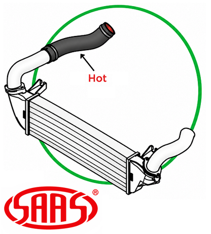 SAAS HOT SIDE INTERCOOLER HOSE TO SUIT MITSUBISHI TRITON MQ MR 4G64 4N15 TURBO DIESEL 2.4L I4