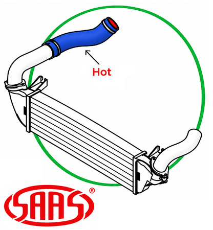 SAAS HOT SIDE INTERCOOLER HOSE TO SUIT MITSUBISHI TRITON MQ MR 4G64 4N15 TURBO DIESEL 2.4L I4