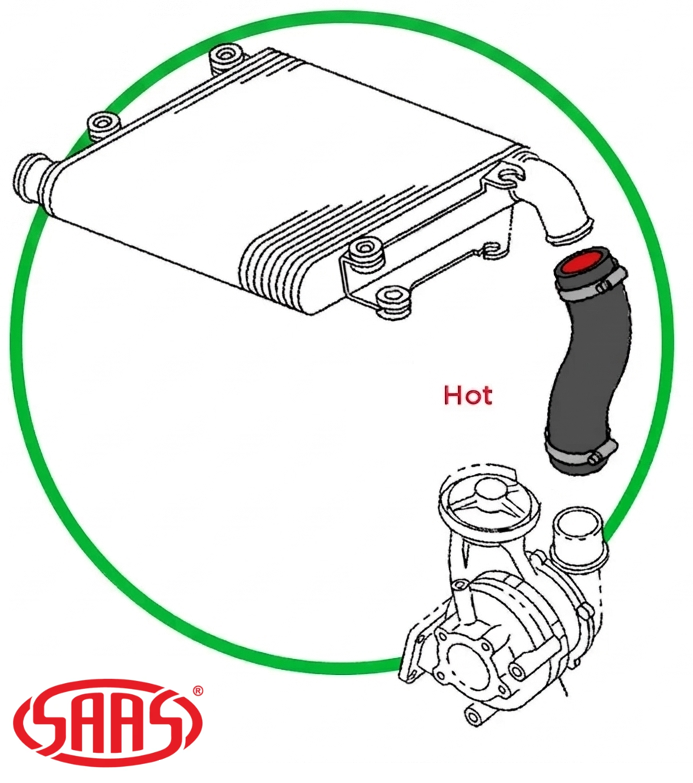 SAAS HOT SIDE INTERCOOLER HOSE TO SUIT HOLDEN 4JJ1-TCX TURBO DIESEL 3.0L I4 REQUIRES TRIMMING
