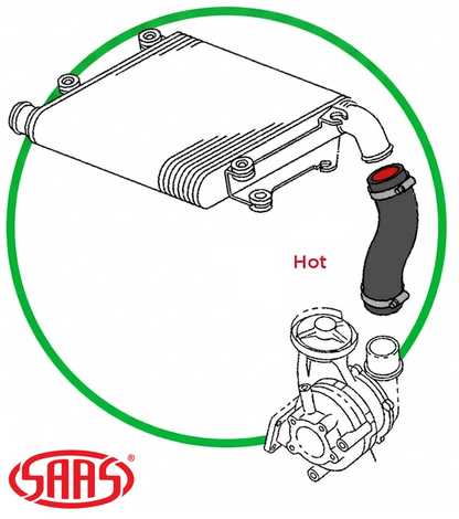 SAAS HOT SIDE INTERCOOLER HOSE TO SUIT HOLDEN 4JJ1-TCX TURBO DIESEL 3.0L I4 REQUIRES TRIMMING