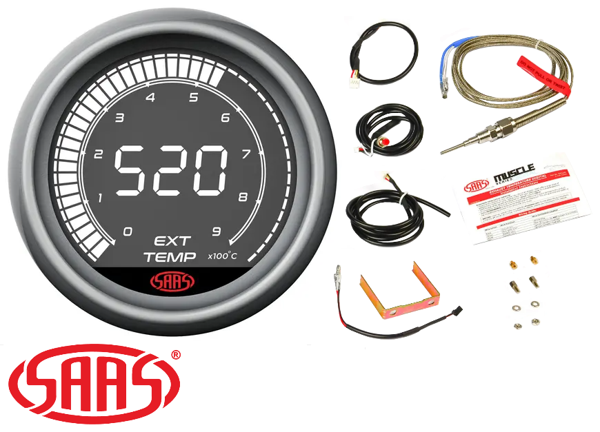 SAAS MUSCLE SERIES DIGITAL EXHAUST TEMPERATURE 0-900 DEGREE 52MM GAUGE