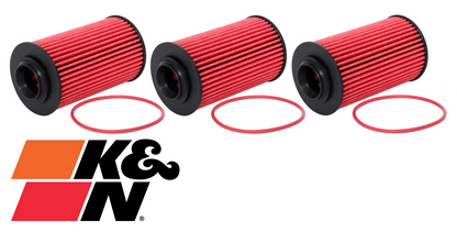 SET OF 3 K&N HIGH FLOW CARTRIDGE OIL FILTERS TO SUIT ALFA ROMEO BRERA 939 939A0 3.2L V6
