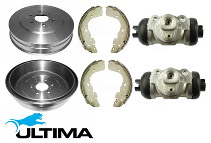 ULTIMA DRUM BRAKE KIT TO SUIT NISSAN NAVARA NP300 D23 YS23DDT TURBO DIESEL 2.3L I4 SUITS RWD