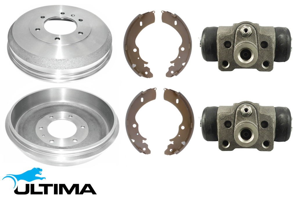 ULTIMA DRUM BRAKE KIT TO SUIT HOLDEN RODEO RA 4JH1-TC TURBO DIESEL 3.0L I4 SUITS RWD HI-RIDE SUSPENSION