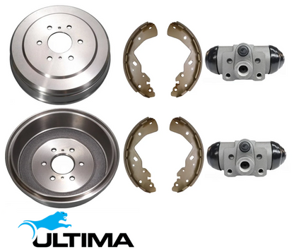 ULTIMA REAR DRUM BRAKE KIT TO SUIT NISSAN NAVARA NP300 D23 YS23DDT TURBO DIESEL 2.3L I4 SUITS RWD