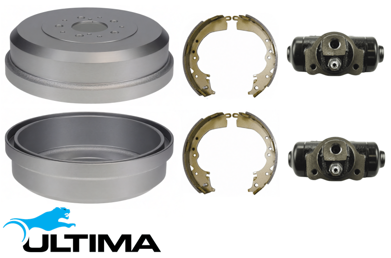 ULTIMA DRUM BRAKE KIT TO SUIT TOYOTA HILUX LN147R 5L 5L-E DIESEL 3.0L I4 SUITS 4D