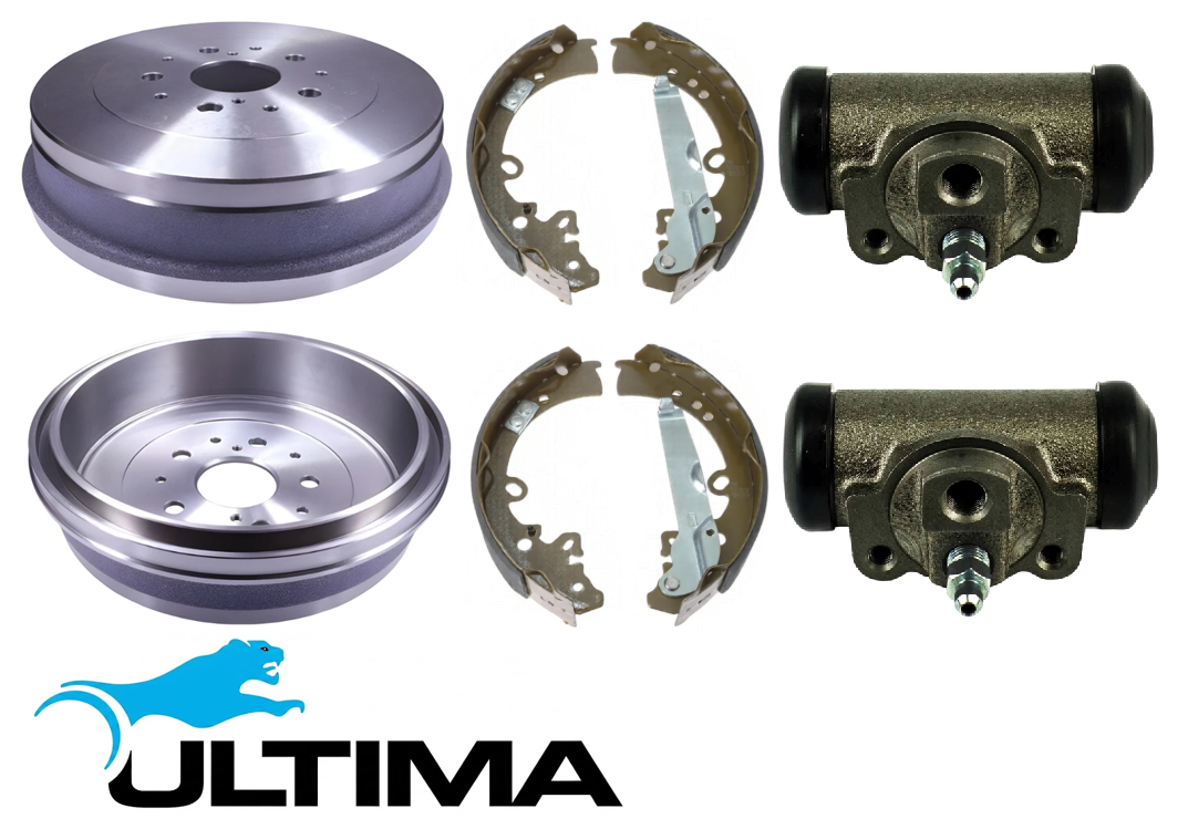 ULTIMA DRUM BRAKE KIT TO SUIT TOYOTA HILUX KUN16R 1KD-FTV TURBO DIESEL 3.0L I4 EXCEPT SR EXTRA CAB