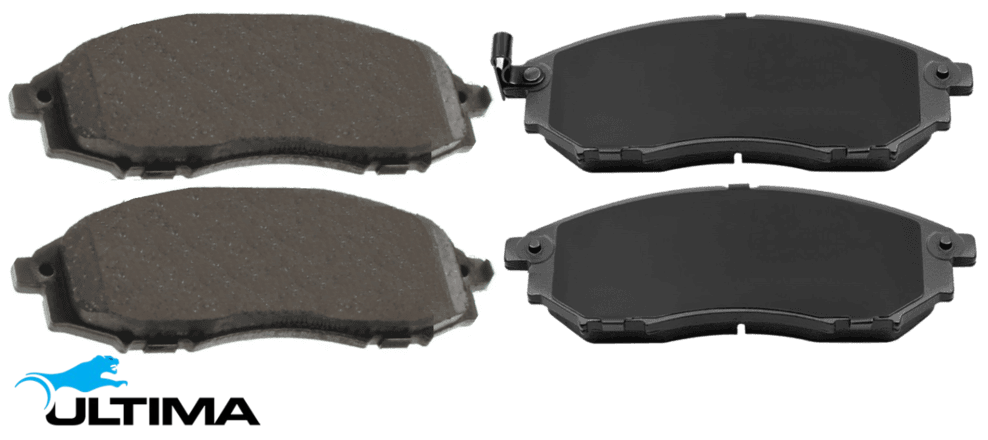 ULTIMA FRONT BRAKE PAD SET TO SUIT NISSAN NAVARA D22 KA24E KA24DE 2.4L I4 FROM 03/1997 4WD ONLY