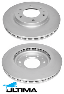ULTIMA FRONT DISC BRAKE ROTOR SET TO SUIT MITSUBISHI PAJERO SPORT QE QF QG 4N15 2.4L I4 4WD ONLY