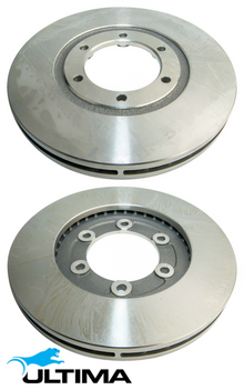 ULTIMA FRONT VENTED DISC BRAKE ROTOR SET TO SUIT MAZDA B2600 BRAVO UN G6 2.6L I4 4WD ONLY