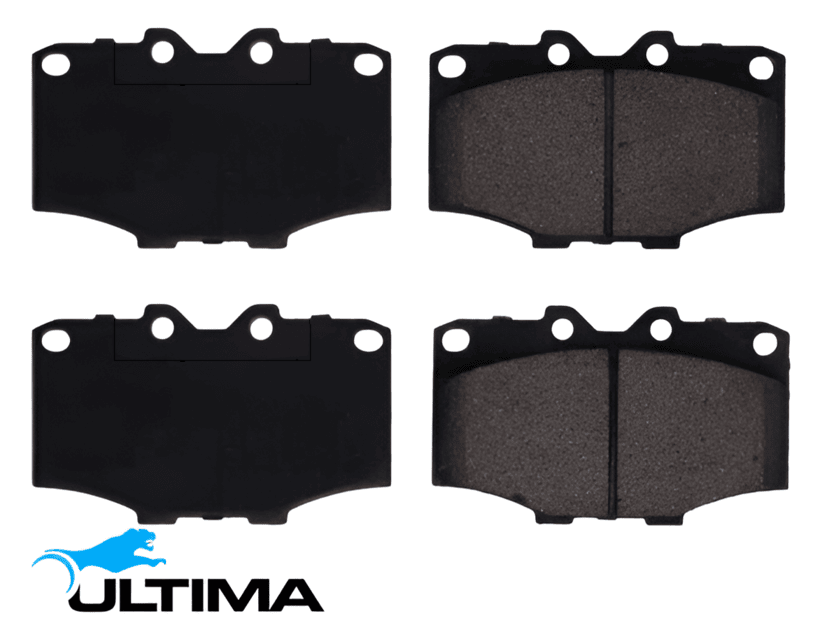 ULTIMA FRONT SEMI-METALLIC BRAKE PAD SET TO SUIT TOYOTA HILUX LN60R LN65R LN61R L 2L 2L-T 2.4L I4
