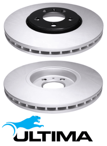 ULTIMA FRONT VENTED DISC BRAKE ROTOR SET FOR VOLKSWAGEN POLO 6R CAYB 1.6L I4 OD 288MM 1LN, 1ZC & 1ZD