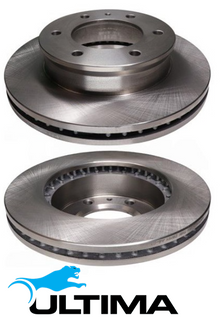 ULTIMA FRONT VENTED DISC BRAKE ROTOR SET TO SUIT FORD COURIER S1 WLAT TURBO DIESEL 2.5L I4