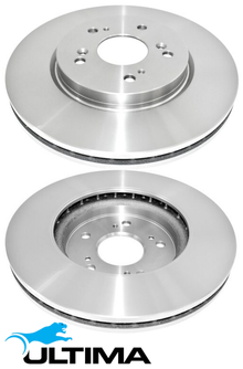 ULTIMA FRONT VENTED DISC BRAKE ROTOR SET FOR HONDA CR-V RE RM K24Z1 R20A5 K24Z9 2.0 2.4L I4 OD 296MM