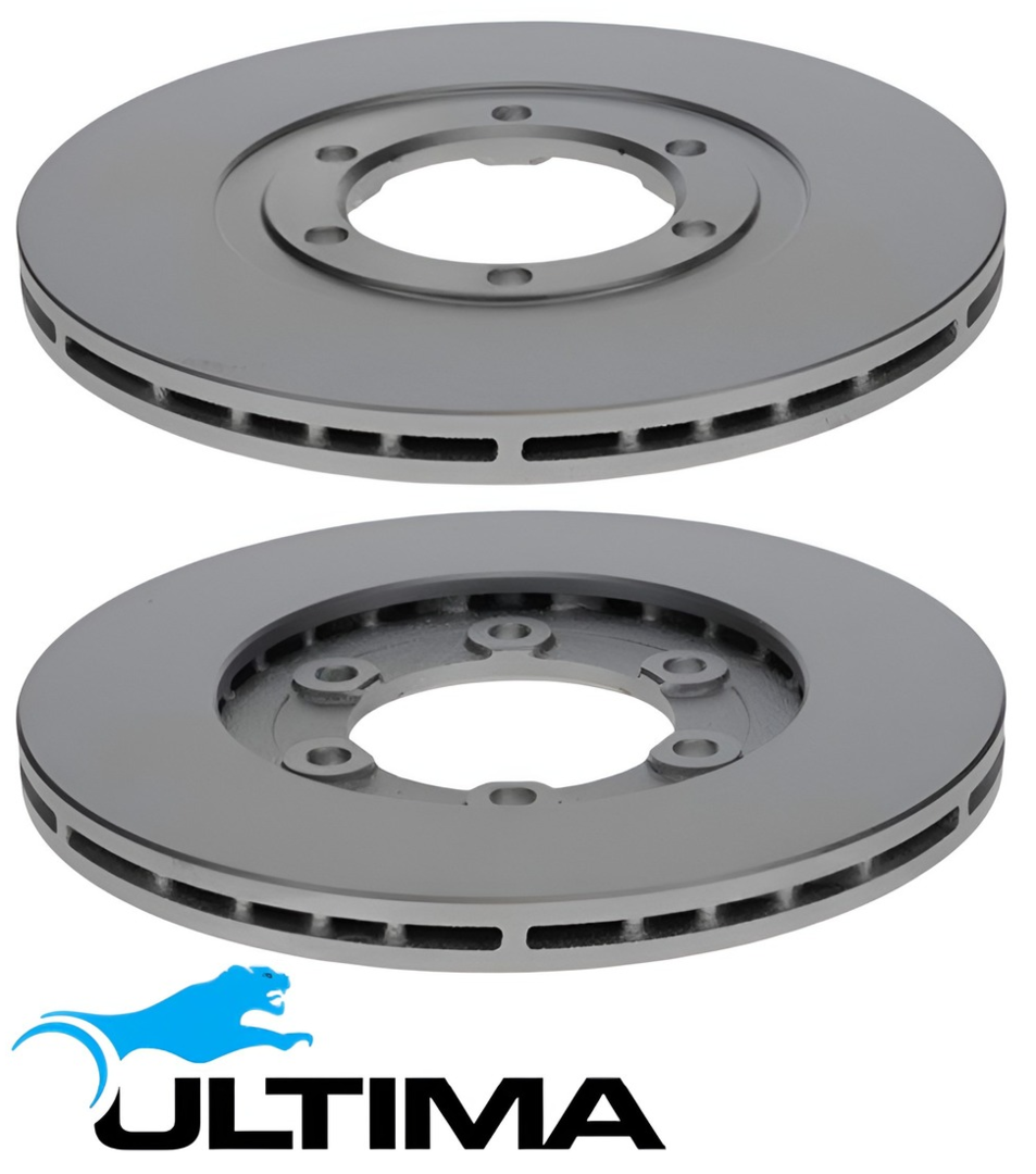 ULTIMA FRONT VENTED DISC BRAKE ROTOR SET TO SUIT FORD ECONOVAN SAMD SGMD SGMW F8 R2 DIESEL 2.2L I4