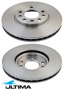 ULTIMA FRONT VENTED DISC BRAKE ROTOR SET TO SUIT HOLDEN ASTRA TS Z18XE 1.8 I4 CHASSIS TGF48 WITH ABS