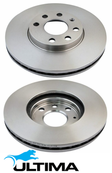 ULTIMA FRONT VENTED DISC BRAKE ROTOR SET TO SUIT HOLDEN ASTRA TS Z18XE 1.8L I4 OD 256MM WITHOUT ABS