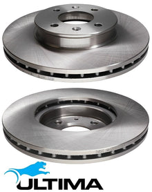 ULTIMA FRONT VENTED DISC BRAKE ROTOR SET TO SUIT HYUNDAI I20 PB G4FA G4FC 1.4L 1.6L I4