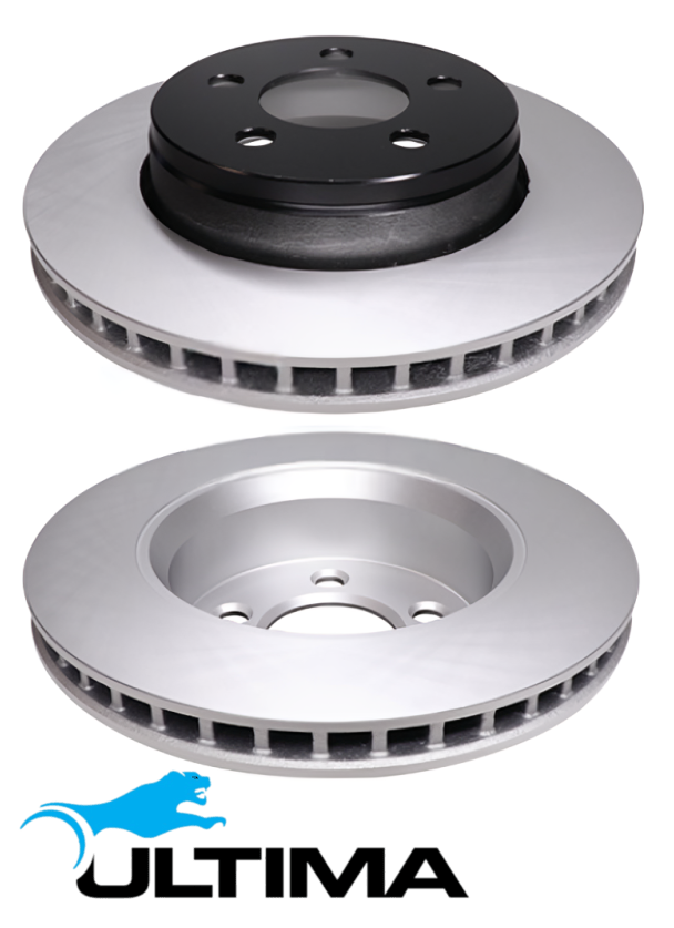 ULTIMA FRONT VENTED DISC BRAKE ROTOR SET TO SUIT JEEP CHEROKEE KK ENS TURBO DIESEL 2.8L I4