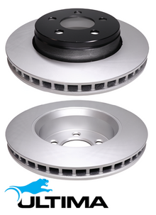 ULTIMA FRONT VENTED DISC BRAKE ROTOR SET TO SUIT JEEP CHEROKEE KK ENS TURBO DIESEL 2.8L I4