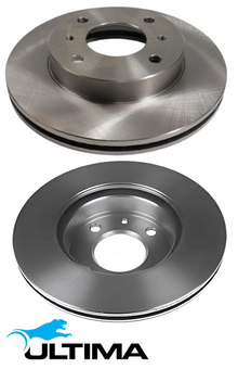 ULTIMA FRONT VENTED DISC BRAKE ROTOR SET TO SUIT NISSAN PULSAR N16 QG18DE QG16DE 1.6L 1.8L I4