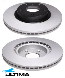 ULTIMA FRONT VENTED DISC BRAKE ROTOR SET TO SUIT NISSAN STAGEA M35 VQ25DD VQ25DET TURBO 2.5L V6