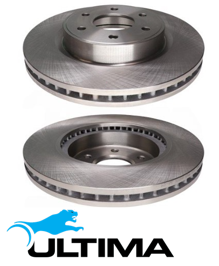 ULTIMA FRONT VENTED DISC BRAKE ROTOR SET TO SUIT NISSAN NAVARA NP300 D23 YS23DDT 2.3L I4 OD 296MM