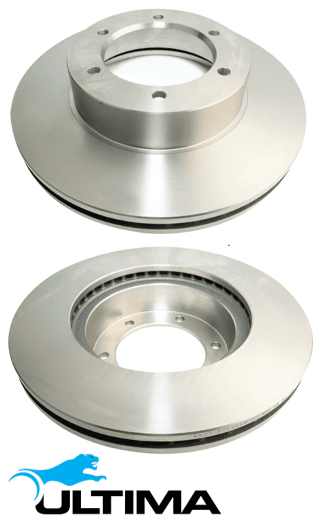 ULTIMA FRONT VENTED DISC BRAKE ROTOR SET TO SUIT TOYOTA HILUX LN130R 2L-TE 2.4L I4 FROM 08/1991