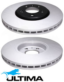 ULTIMA FRONT VENTED DISC BRAKE ROTOR SET TO SUIT AUDI A3 8L AGU TURBO 1.8 I4 OD 288MM 1LR, 1LS & 1ZP
