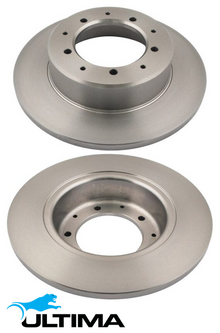 ULTIMA REAR SOLID DISC BRAKE ROTOR SET TO SUIT LAND ROVER DEFENDER 90 DT224 2.2L I4 OD 290MM