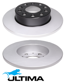 ULTIMA REAR SOLID DISC BRAKE ROTORS TO SUIT VOLKSWAGEN CADDY 2K CBZA CBZB CFHC 1.2 2.0 I4 OD 259.8MM