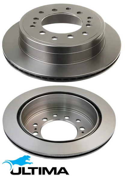 ULTIMA REAR DISC BRAKE ROTOR SET TO SUIT TOYOTA PRADO TRJ120R 2TR-FE 2.7L I4