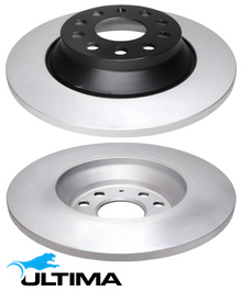 ULTIMA REAR SOLID DISC BRAKE ROTOR SET TO SUIT AUDI A3 8V CZPB TURBO 2.0L I4 AWD HATCHBACK ONLY