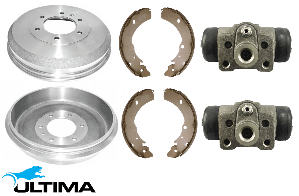 ULTIMA DRUM BRAKE KIT TO SUIT HOLDEN RODEO RA 4JH1-TC TURBO DIESEL 3.0 I4 SUITS RWD HI-RIDE SUSPENSION