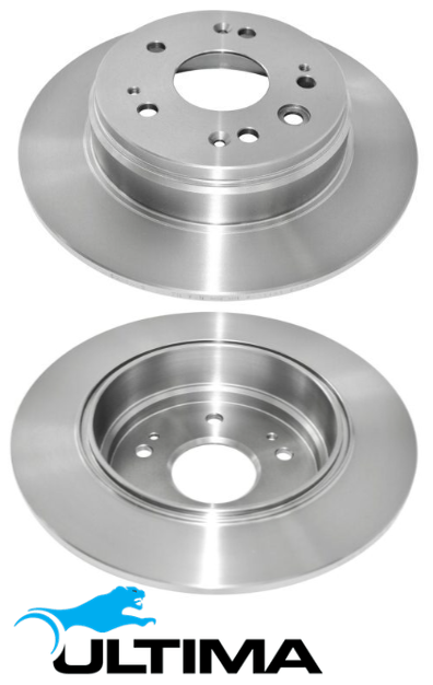 ULTIMA REAR SOLID DISC BRAKE ROTOR SET TO SUIT HONDA CR-V RD K24A1 2.4L I4 TILL 12/04 OD 282MM