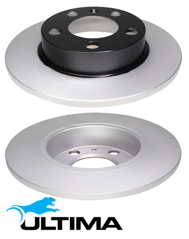 ULTIMA REAR SOLID DISC BRAKE ROTOR SET TO SUIT VOLKSWAGEN POLO 9N BCD BKY BBY 1.4L 1.6L I4