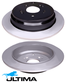 ULTIMA REAR SOLID DISC BRAKE ROTOR SET TO SUIT HONDA CR-V RD RM K24A N22A2 2.2L 2.4L I4 OD 302MM