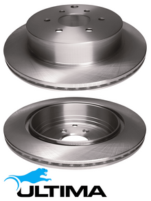 ULTIMA REAR VENTED DISC BRAKE ROTORS FOR NISSAN NAVARA D40 VQ40DE V9X 3.0L 4.0L V6 SUITS 17'' WHEELS