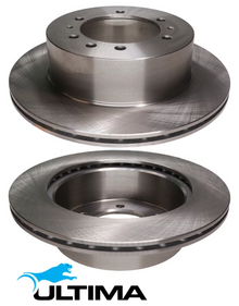ULTIMA REAR VENTED DISC BRAKE ROTOR SET TO SUIT NISSAN PATROL GU Y61 RD28ETI TD42T TD42TI 2.8 4.2 I6