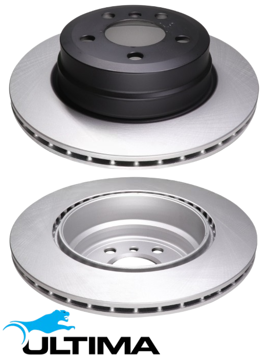 ULTIMA REAR VENTED DISC BRAKE ROTOR SET TO SUIT BMW X SERIES X5 N57D30B N57D30C 3.0L I6 TILL 09/2013